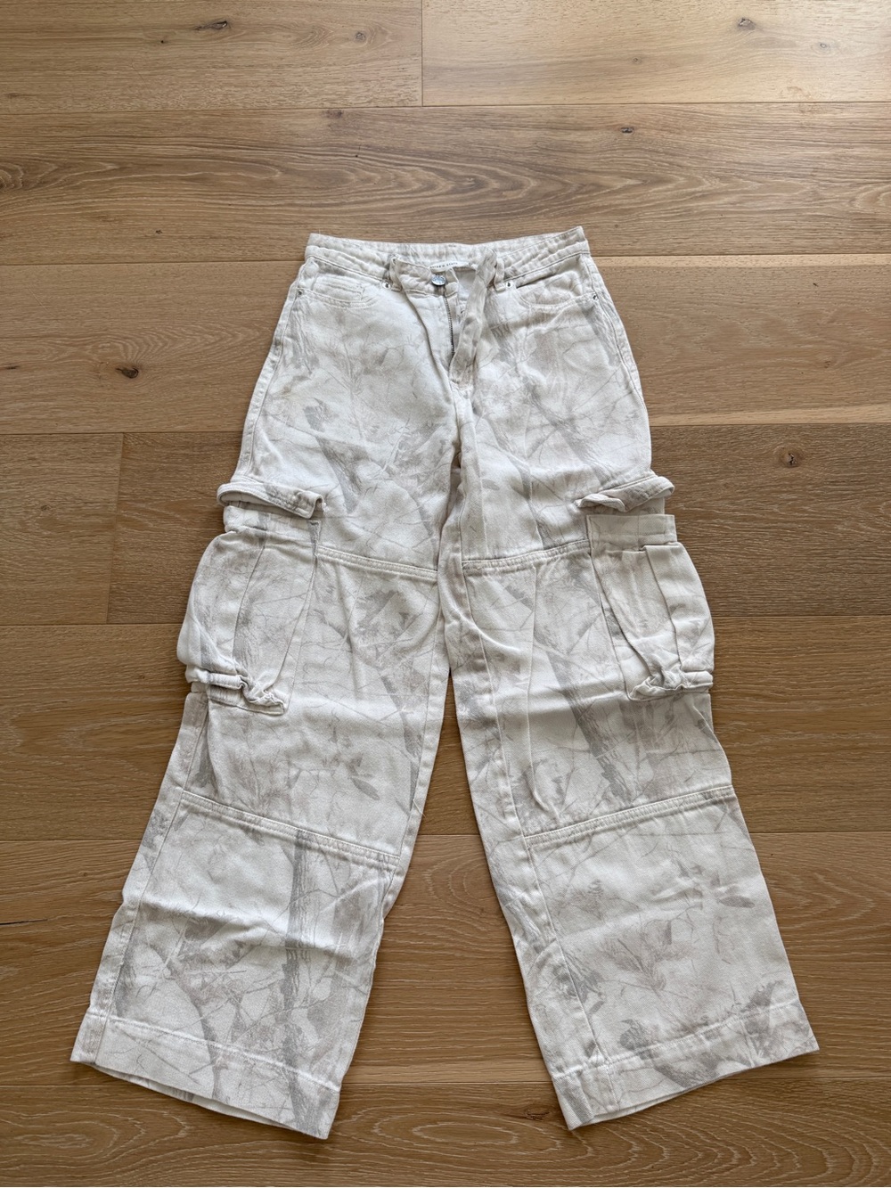 Altar’d State White Camo Cargo Utility Pants - Relaxed Fit XS